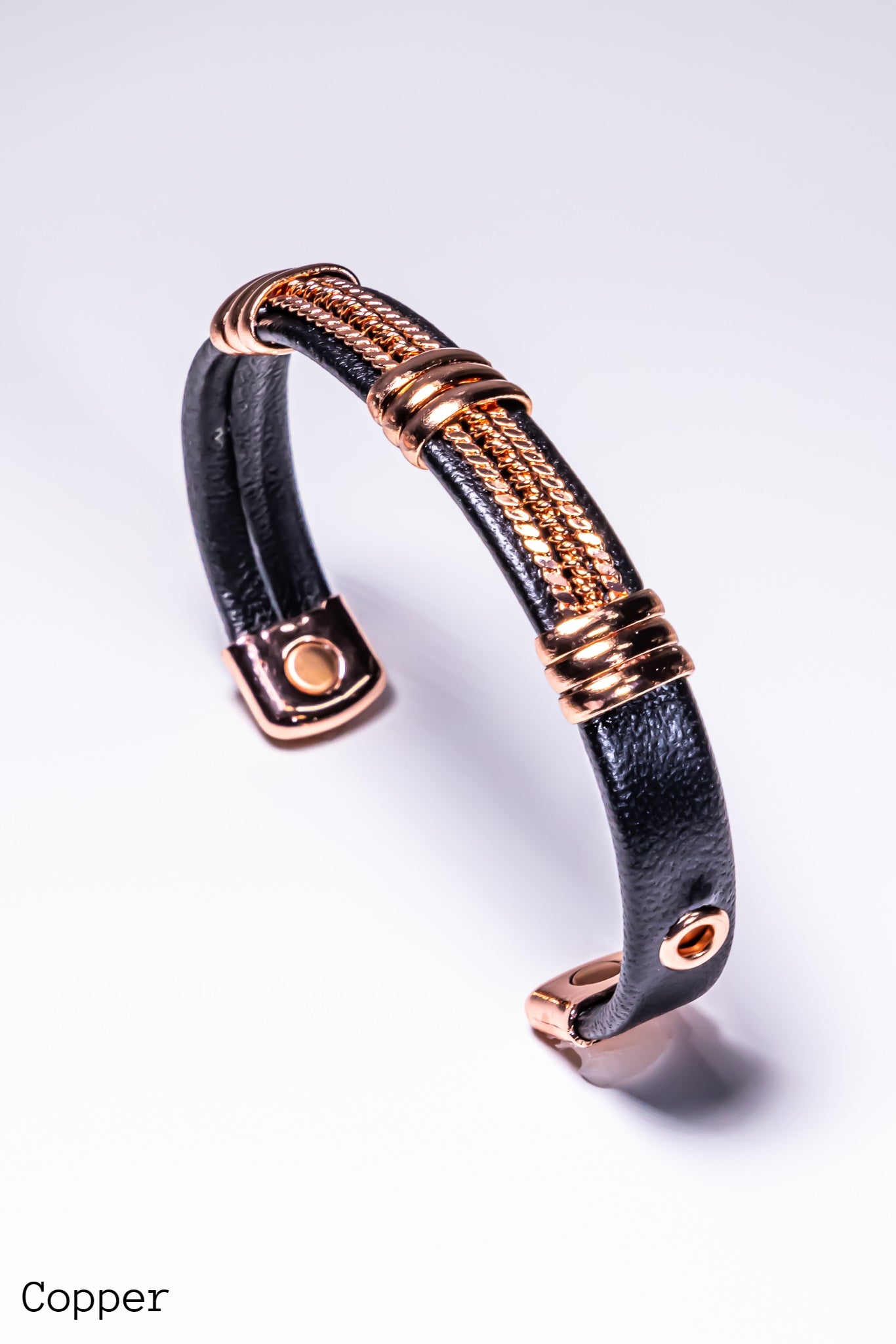 Magnetic Pure Copper Leatherette Cuffs | Item #1561439207-M/CH