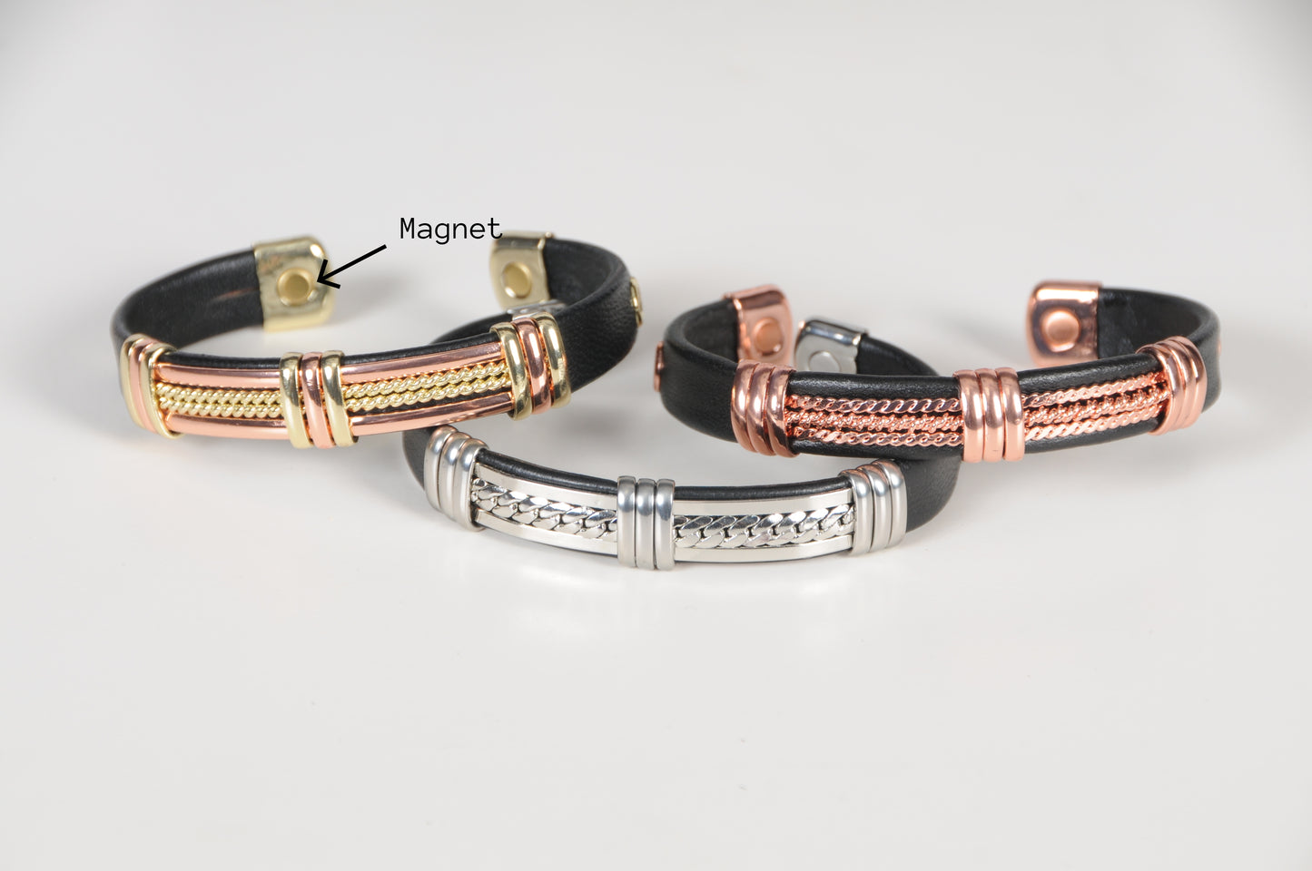 Magnetic Pure Copper Leatherette Cuffs | Item #1561439207-M/CH